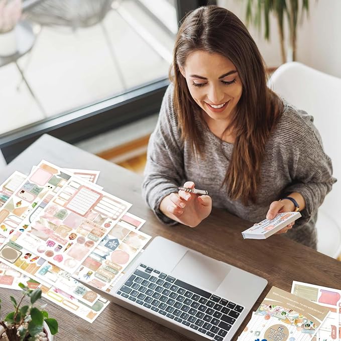 Student Planner Stickers Pack, 24 Sheets of School Planner Stickers, Set of 1,700+ Stickers for Your College Academic Planner, Journal or Calendar