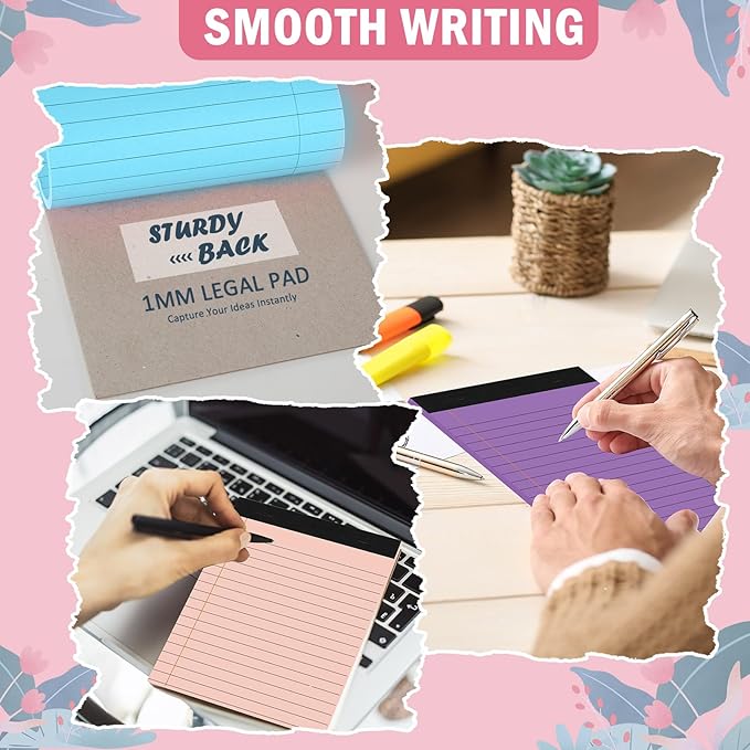 gisgfim 12 PCS 4" x 6" Small Legal Pad College Ruled Lined Mini Legal Pad 80 GSM Colorful Law Memo Pads 30 Sheets Memo & Scratch Pads for Home Office School Work Business To Do List Grocery List