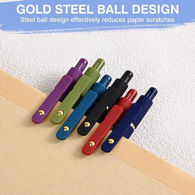Gel Pens, 6 Pack 0.5mm Fine Point Pen Black Ink with 6 Refills, Quick Dry & No Smear, Smooth Writing Pens for Journaling, School, Aesthetic Office Supplies, Nurse Pens