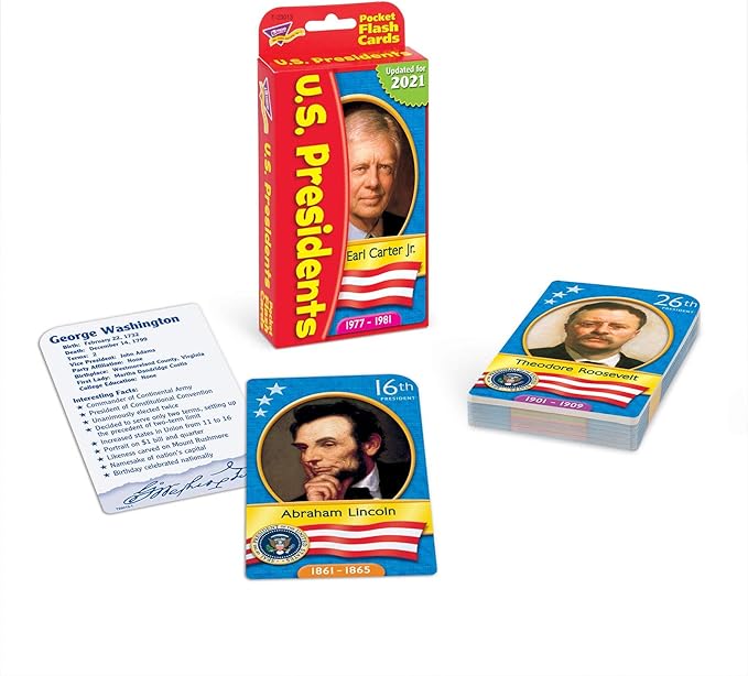 US Presidents Pocket Flash Cards