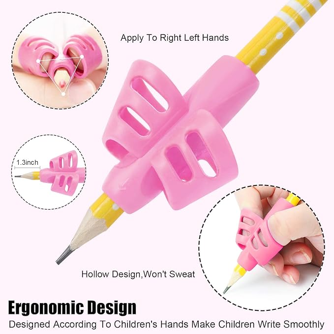 Pencil Grips for Kids Handwriting, 12 Pcs Toddler Pencil Grippers, Pen Grips Holders for Beginners Preschoolers Children