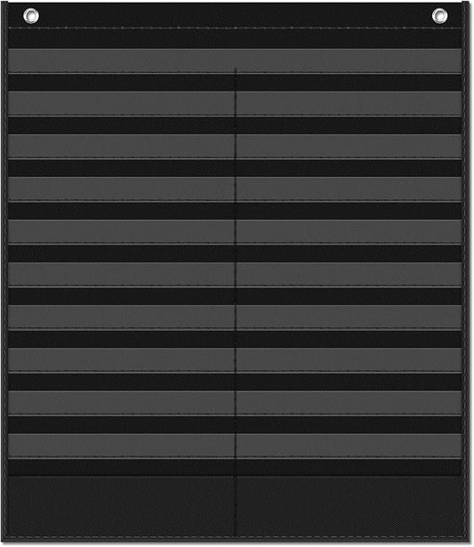 AKAYOK Daily Schedule Pocket Chart - Clear 19 Pocket Chart for Classroom with 22 Reusable Dry-Erase Cards | Perfect for Flash Cards/Sentence Strips/Cleaning Schedule and Checklist/Calendar Cards