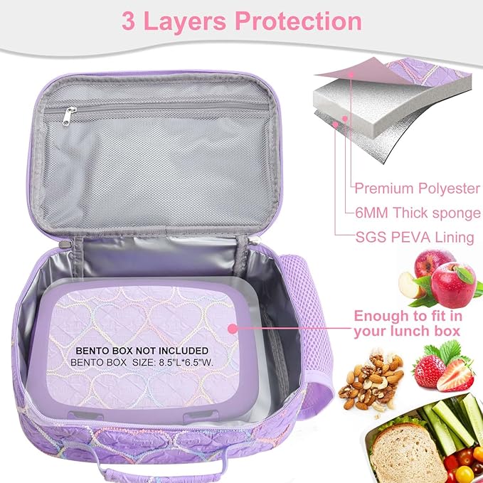 RHCPFOVR Kids Lunch Bag - Insulated Lunch Box for Boys Girls,Washable Lunch Bag and Reusable Toddler Leak-proof Lunchbox for School and Daycare