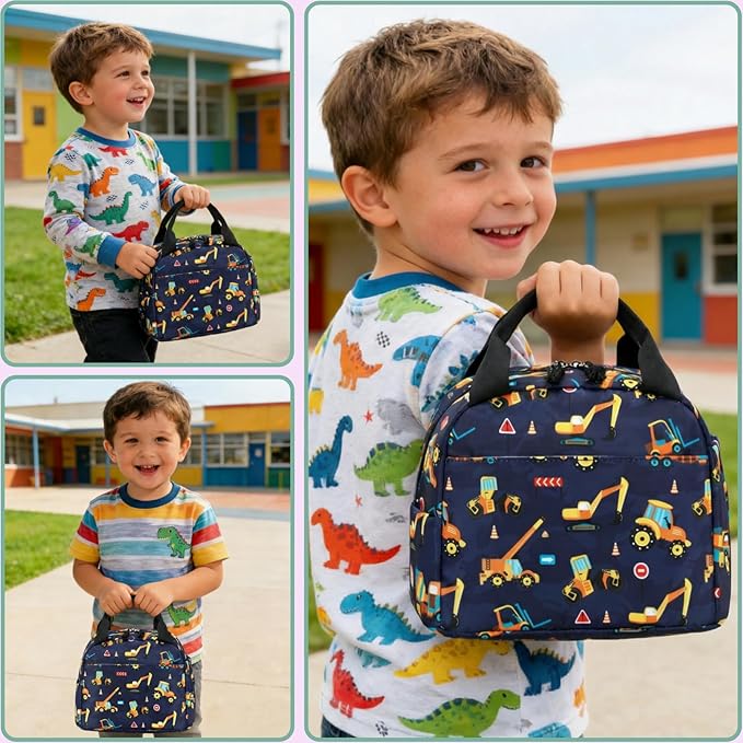 CAMTOP Boys Lunch Box Kids Insulated Lunch Bag Kids Cute Lunchbox for Boys Loncheras Para Niños