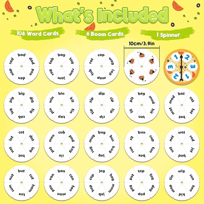Kasfalci CVC Word Games,Phonics Games,CVC Flash Cards,Speech Therapy Toys for Toddlers Kids,Learn to Read,Reading Learning Sight Word Games,Kindergarten Preschool Learning Activities Educational Toy