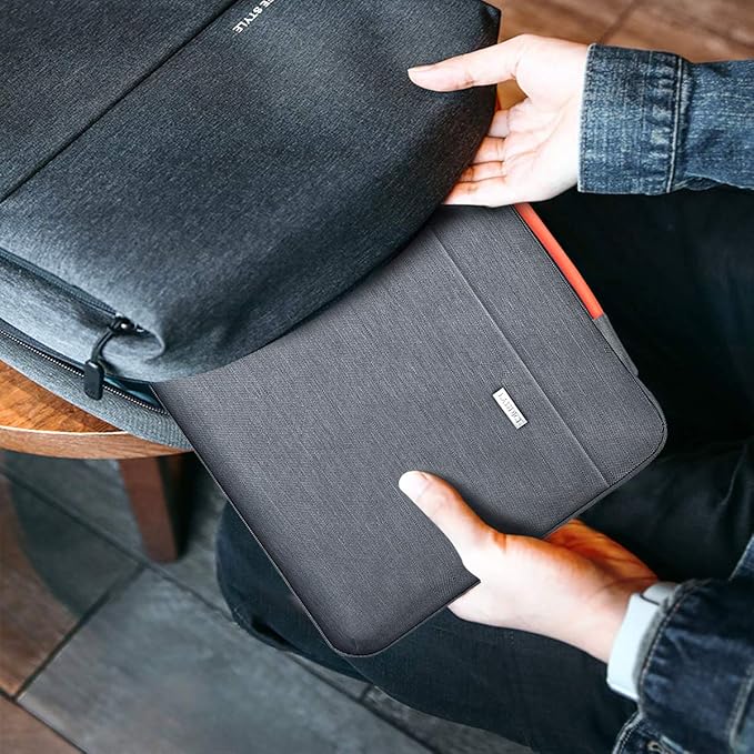 LANDICI 360°Laptop Sleeve Case 14 15 Inch Compatible with MacBook Air 15 M2/M3/M4 2022-2025, MacBook Pro 15, Hp chromebook 14, Waterproof Computer Bag Cover with Handle, Grey