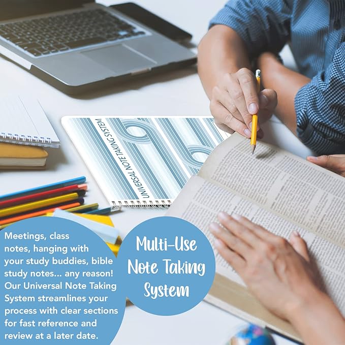 BookFactory Universal Note Taking System (Cornell Notes) / NoteTaking Notebook - 100 Pages, 8.5'' x 11'' - Laminate Hardbound (Made in USA)