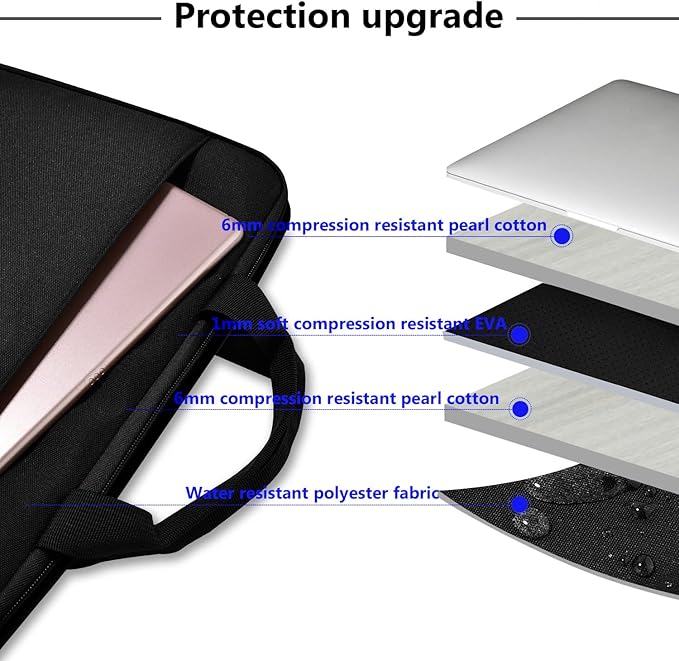 Hseok Laptop Sleeve 13-14 Inch Case Briefcase Compatible with MacBook Neo Pro 14 M5/M4/M3/M2/M1, All Models 13.3 Mac Air/Pro, XPS 13 14, Most Popular 13"-14" Notebooks,B04K01