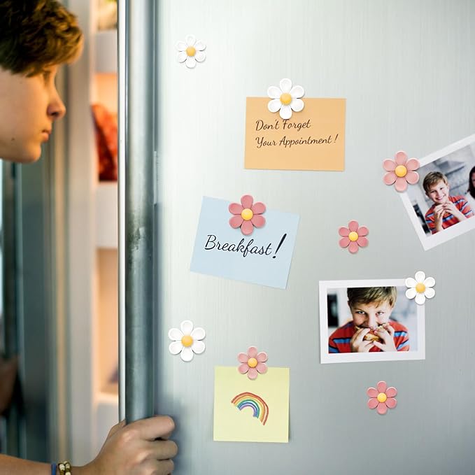 20 Pcs 3D Flower Fridge Magnets, Cute Fridge Magnets, Colorful Refrigerator Decorative Magnet for Whiteboard Locker Cabinet (11 Medium + 9 Large)