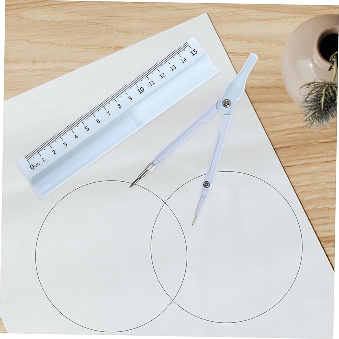 Multi-Function Geometry Compass Set Ruler and Protractor Precision Drawing Tools for Students Small Size Sturdy Plastic for Math Class and Exam Preparation