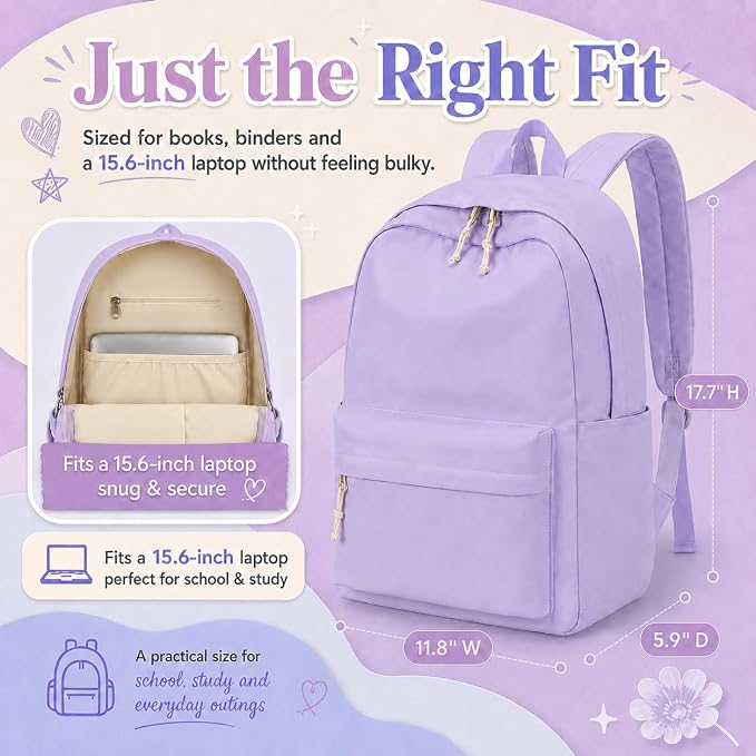 LOIDOU Backpack for Teen Girls Middle-School Primary Elementary Bookbags 17inch Kids Backpack Women laptop Backpack Lightweight Casual Daypack