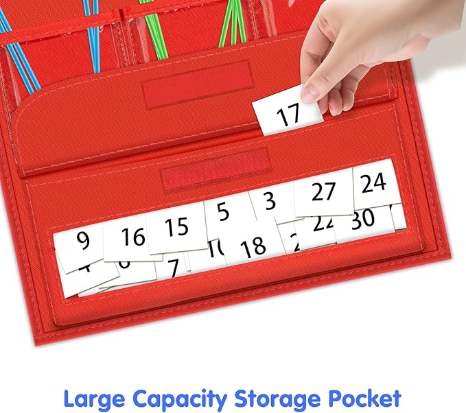 Counting Caddie and Place Value Pocket Chart for Kindergarten Preschool Homeschooling Classroom,210 Straws & 30 Number Cards & Header Cards Included