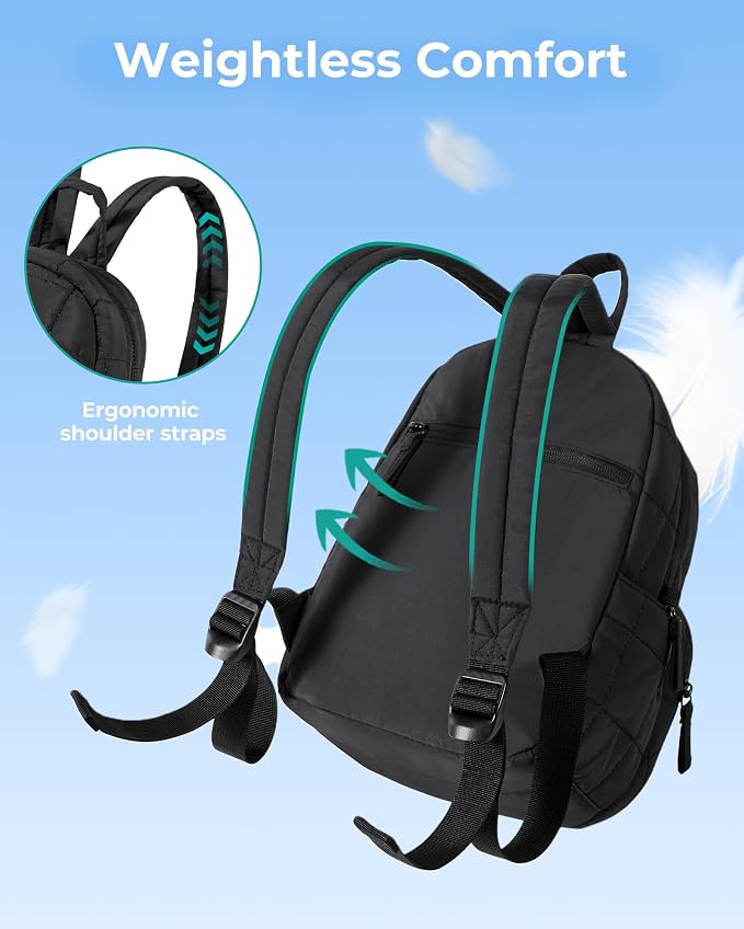 BAGSMART College Laptop Backpack, Mini Backpack for Women, Lightweight Small Backpack Purse, Bookbag for Work College, Water Resistant, Dark Mocha
