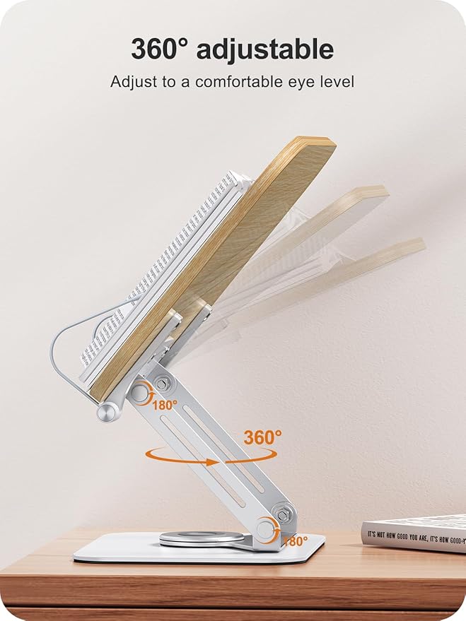 MOKURU Book Stand for Reading, 360° Adjustable Book Holder, Foldable Book Holder Stand, Cookbook Stand, Textbook Stand, Bible Stand, Hands Rree Book Stand, Laptop Stand, Tablet Stand
