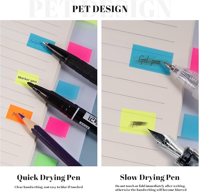 Golcellia 1280 Pieces, Transparent Sticky Notes, Page Markers, Book Tabs, Sticky Note Tabs, Sticky Tabs, Page Tabs, Label Stickers, Pop Up Index Tabs, Tabs Flags Stickers, Index Tabs Flags
