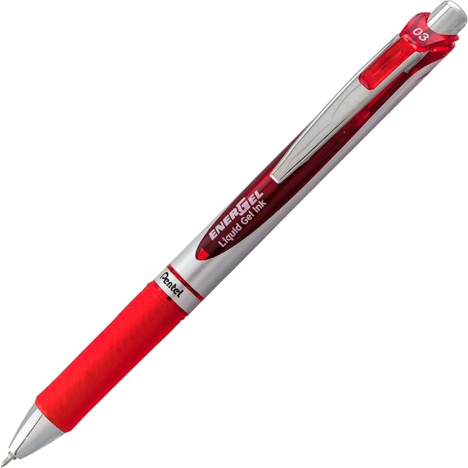 Pentel EnerGel RTX Retractable Liquid Gel Pen, (0.3mm) Needle Tip, Extra Fine Line, Assorted Ink, 3-Pk (BLN73BP3M)