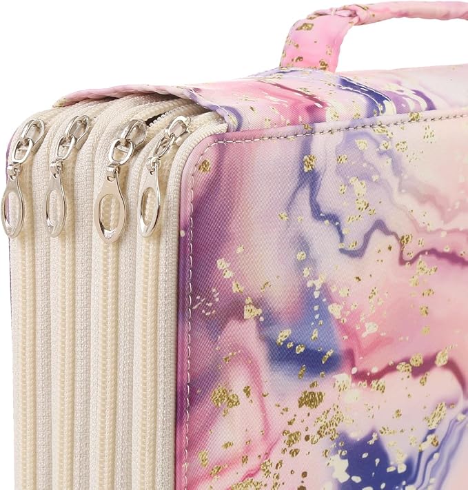 Portable Colored 300 Slots Pencil case Organizer with Printing Pattern for Watercolor Pens or Markers, Pencil Case Organizer for Artist