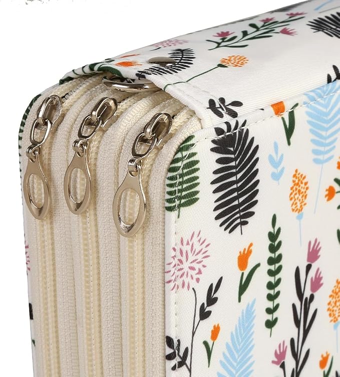 Portable Colored 72 Slots Pencil case Organizer with Printing Pattern for Watercolor Pens or Markers, Pencil Case Organizer for Artist