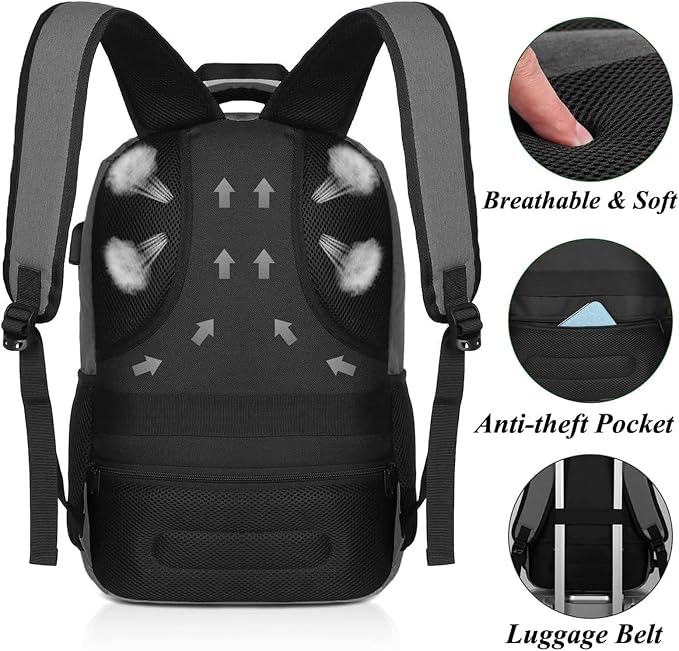 YAMTION Backpack for Men and Women,School Bookbag for Teenager,15.6 inch Computer Backpack with USB Charging port for Business Work College Travel Trip