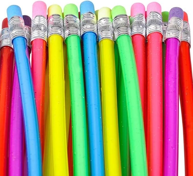 ArtCreativity Bendable Pencils for Kids - 12 Pack of 13” Flexible Bendy Pencils, Fun Writing Supplies for School, Birthday Party Favors & Classroom Goodie Bag Fillers