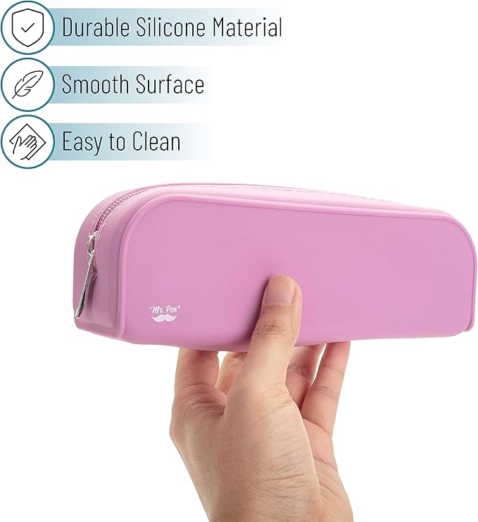 Mr. Pen- Silicone Pencil Case, Aesthetic Pencil Bag for Women, Makeup Pouch, Multifunctional Pouch for Stationery, Cosmetics and Electrical Goods Storage