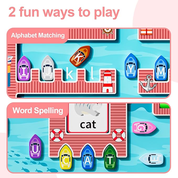 zhiwuzhu Magnetic Alphabet Maze,Montessori Magnetic Maze Board,Alphabet Puzzle Toddler Toys for Ages 2-4,Toddler Preschool Learning Toys