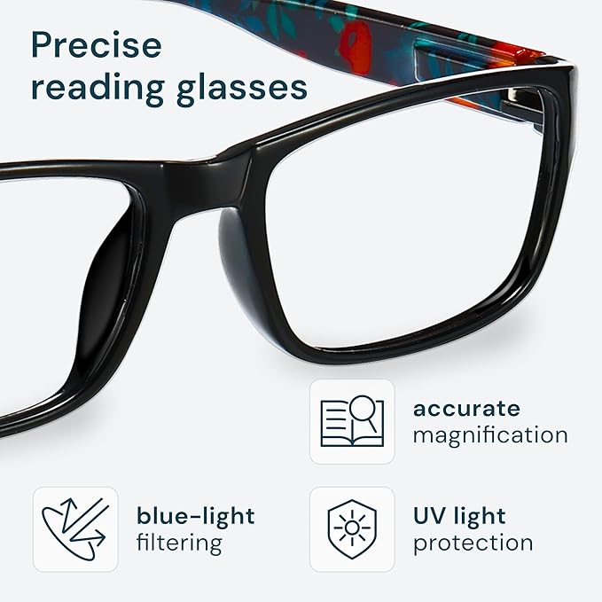 Gaoye 1.5 Professional Reading Glasses for All Day - Computer Readers with Blue Light Protection - Value Pack