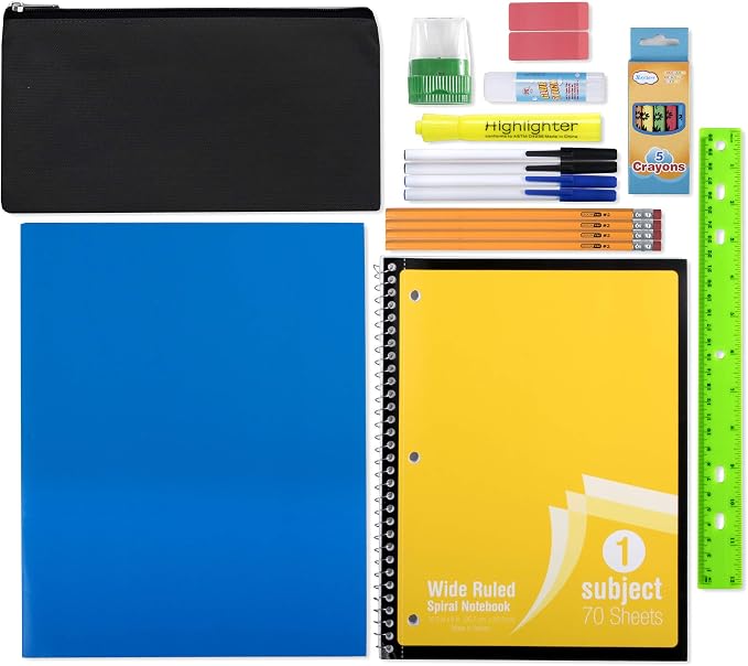 24 Pack Bulk Backpacks with School Supplies for Kids - Trailmaker Wholesale Backpack and School Supplies Kits (Girls Colors Pack)