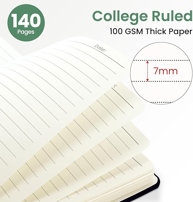ZOTIA Lined Spiral Journal for Women, A5 Cute Hardcover College Ruled Notebook for Work, School & Note Taking, Aesthetic Writing Journal, 140 Pages (5.8" x 8.3"), Botanic Berry