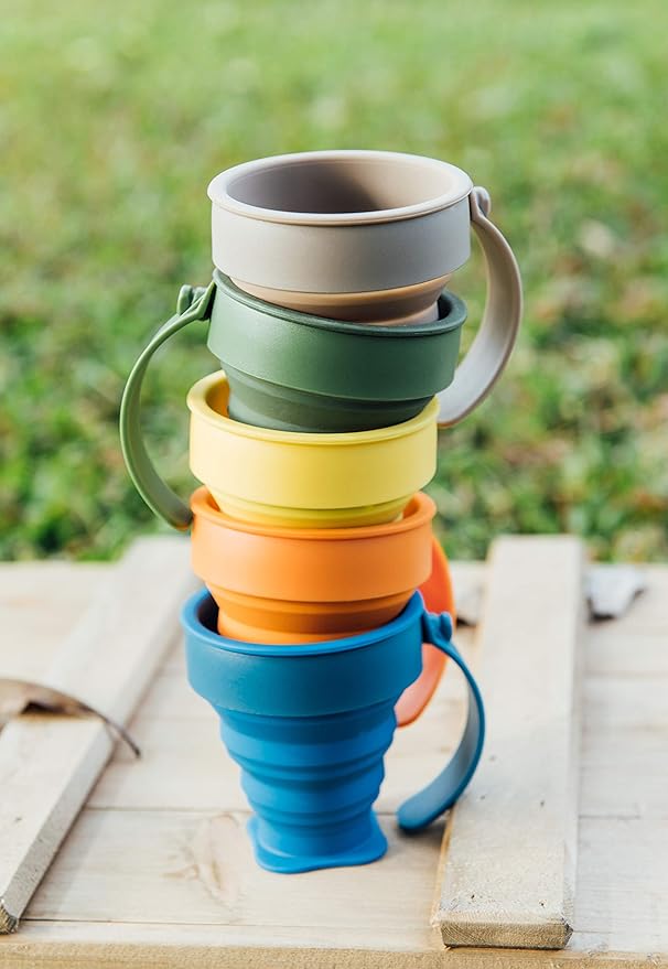 WEMUG Collapsible Travel Cup, Made with Food Grade Silicone, Portable Drinking Cup, Reusable, for Outdoor, Sili Cup (yellow)