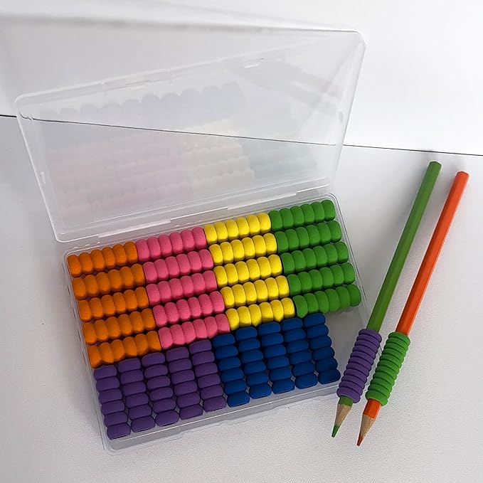 Foam Pencil Grippers,30 Pieces Foam Pencil Grips for Kids and Adults Handwriting Relieving Fingers Fatigue Writing Aid Pencil Holder Comfort Cushion Grip Pen Grippers