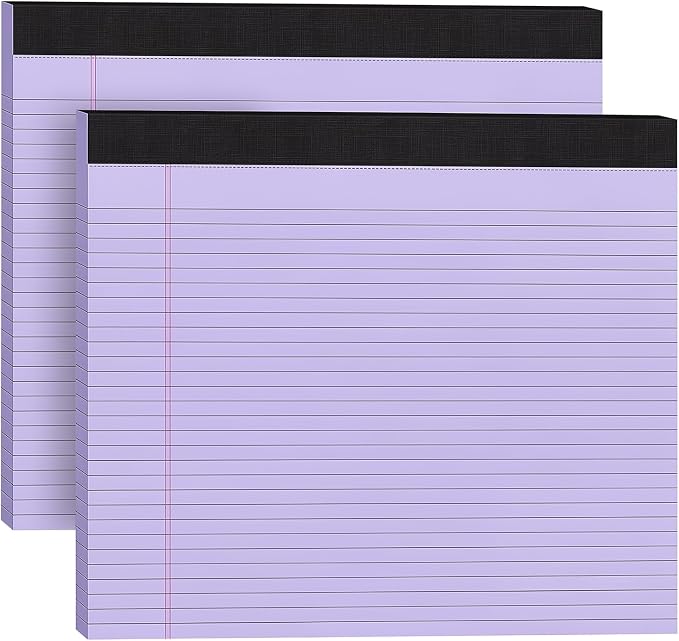 Thboxes 2 Pack Wide Legal Pads, 11 x 9.5 In Landscape Note Pads, 60 Sheets