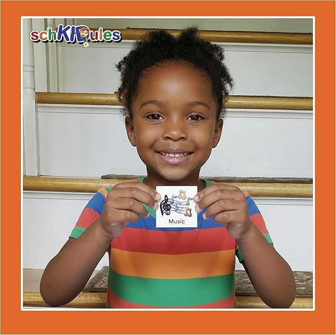 SchKIDules Visual Schedules for Kids 93 Pc Home Collection for Daily Routines: 72 Picture Magnets +21 Headings for Children, ADHD & Visual Learners