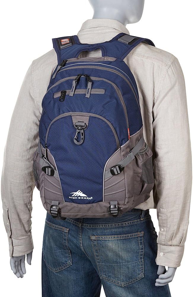 High Sierra Loop Backpack, Travel, or Work Bookbag with tablet sleeve, One Size, Silver Heather