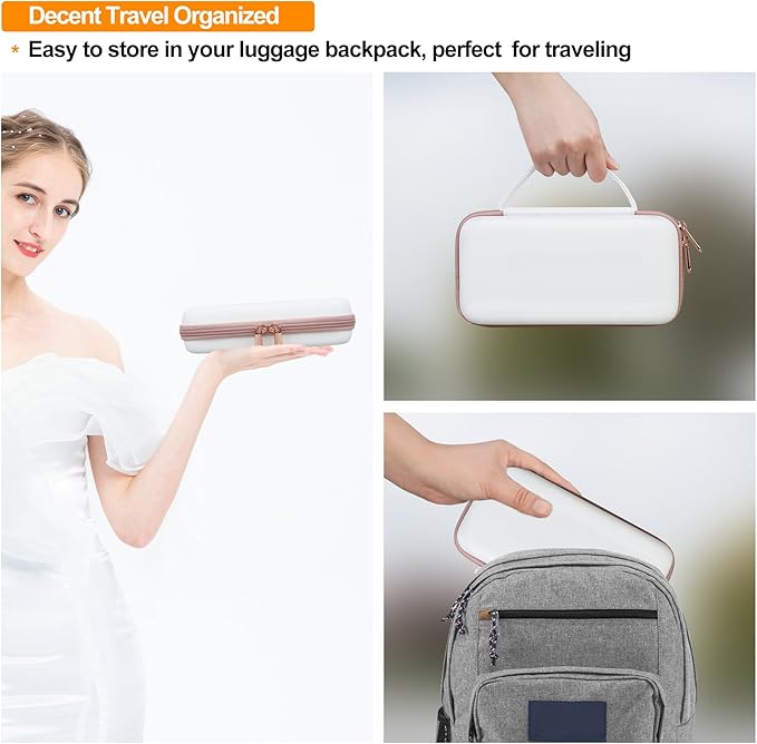 Elonbo Carrying Case for Texas Instruments TI-84 Evo/TI-84 Plus CE Evo Graphing Calculator, Extra Mesh Pocket Fits Charging Cable Charger Manual, White