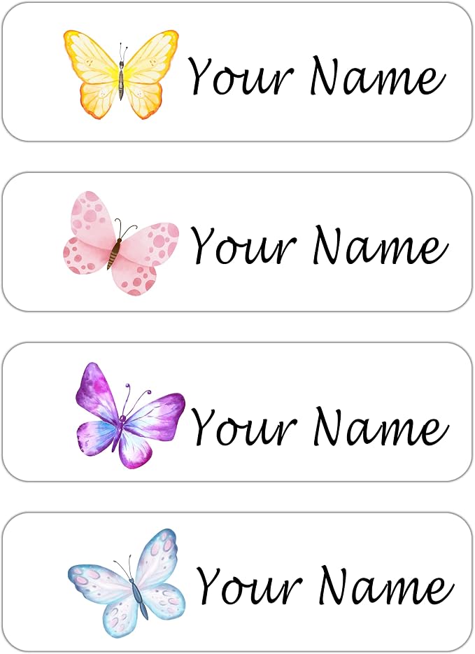 Custom Waterproof Dishwasher Safe Kid Name Labels for Daycare(128 Pack), Camp, School Supply, Baby Bottles, Lunch Boxes and Cups, Travel. Cute Personalized Design Name Stickers (Pattern 6)