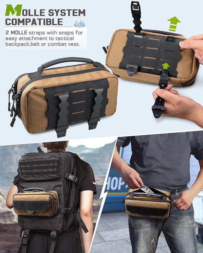 RXW Pencil Case Pouch for School, Office, Travel & EDC Organization | Large Capacity, 3-Layer Compartments, Tactical MOLLE Attachment, Everything Organized, Quick Access, Secure Storage