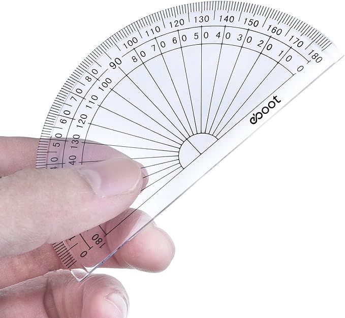 eBoot 28 Pack Clear 180 Degree Plastic Protractors for Angle Measurement, 10 cm