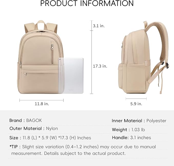 BAGOK Lightweight Nylon Backpack for Women & Men – Foldable, Large Capacity, Ideal for School, Travel & Work