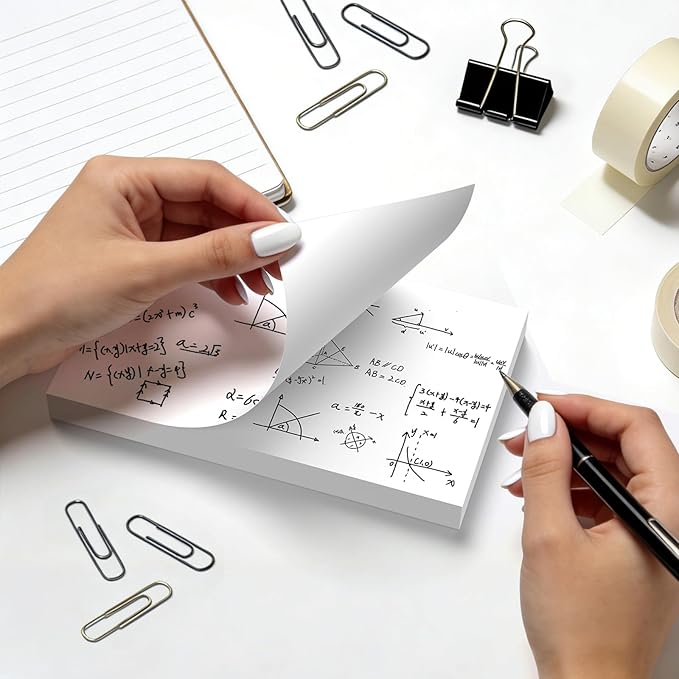 300 Count White Blank Index Cards, 3x5 Inch Study Flash Cards - 6 Pads, 50 Cards per Pad, Thick Ruled Flashcards for Notes, School, Office, Heavyweight Unlined Note Cards
