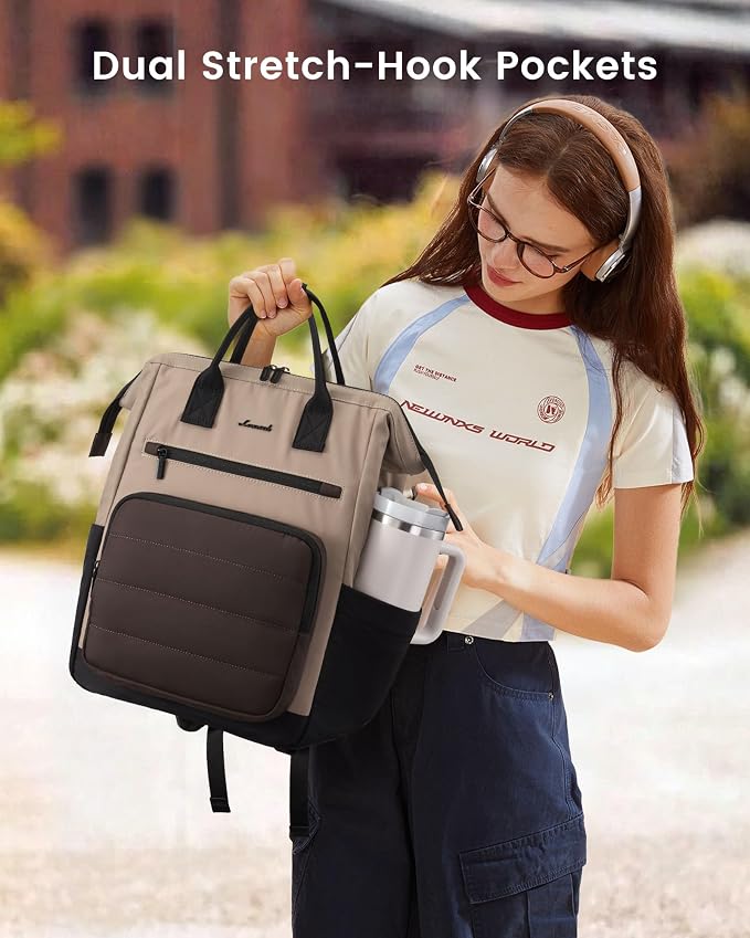 LOVEVOOK Puffer Laptop Backpack for Women, 15.6 Inch Work Backpack purse for Nurse Teacher, Personal Item Travel Bag College Computer Daypack for Daily Commute