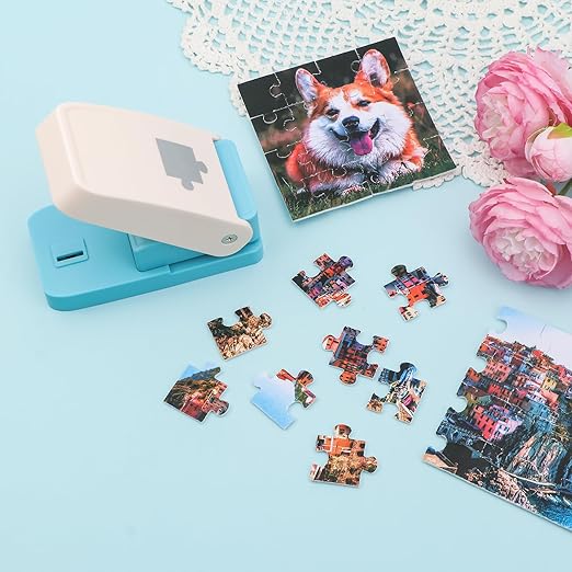 Puzzle Punch, 1 x 1 inch Mini Puzzle Maker, Portable Puzzles Pieces Puching Machine, DIY Jigsaw Puzzles Piece Cutter for Personalized JigsawPuzzle Custom PhotoPuzzle CustomizedPuzzle Making Tool