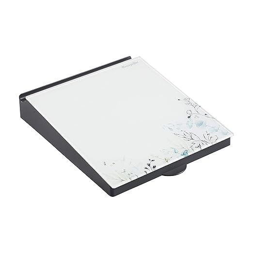 ECR4Kids MessageStor Dry-Erase Glass Board Memo Station, Desk Organizer, Botanical