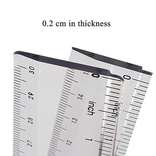 Ruler 12 inch 6 inch Rulers for Kids Plastic Clear Ruler Bulk for Classroom School Must Haves Supplies Tools Elementary Ruller with Centimeters (2pcs Clear (6 Inch+12 Inch))