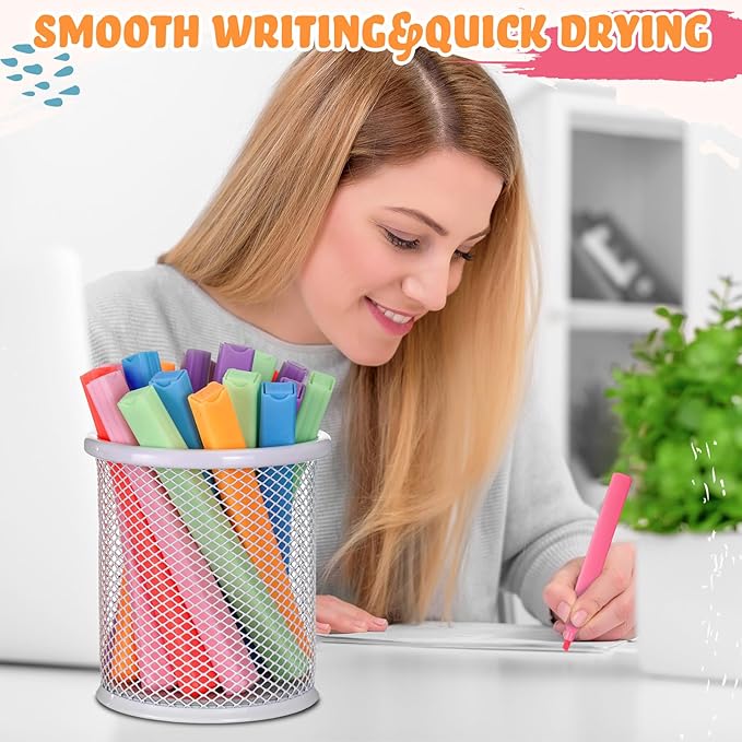 Marspark 120 Pcs Highlighters Bulk Chisel Tip Aesthetic 6 Assorted Colors No Bleed Cute Soft Bohemian Color Marker Pens for Journal Planner Notes School Study Office Supplies (Candy Color)