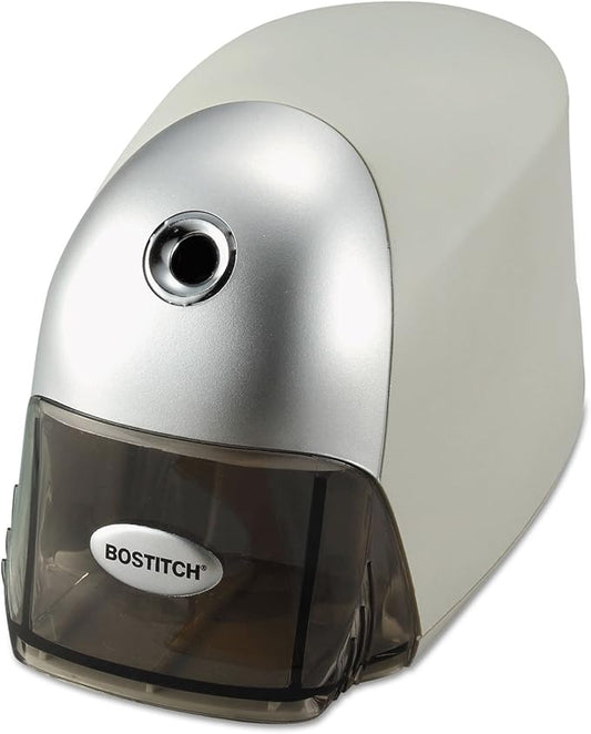 Bostitch Office QuietSharp Electric Pencil Sharpener, Heavy Duty Classroom or Office Use, Size Selector with 6 Different Sizes, Gold/Chrome