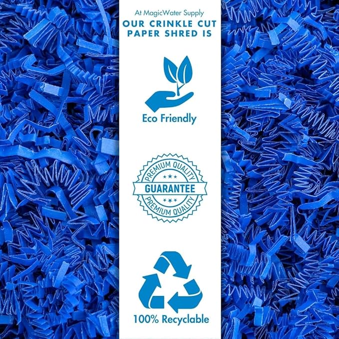 MagicWater Supply Crinkle Cut Paper Shred Filler-1LB Sky Blue-Decorative & Protective Packaging for Bridesmaid Gifts & Bridesmaid Proposal Gifts Holiday Stuffers Birthdays Wedding & Anniversaries
