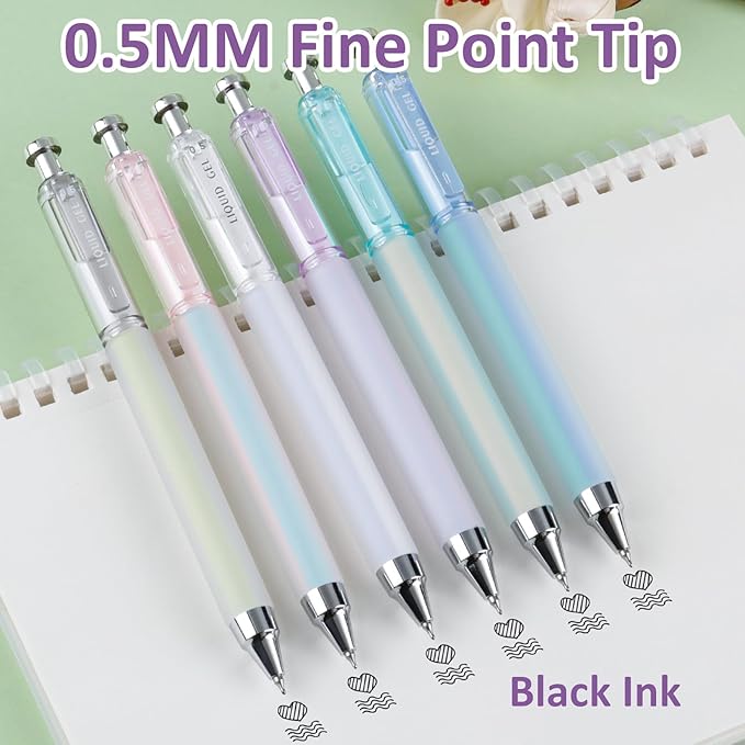 FIOVER 10 Pieces Gel Ink Pen Refills Replaceable Black Ink Pen Refills Fine Point 0.5mm Smooth Writing for Office School Supplies(only for ASIN: B0FP4ZZ4WY and B0FP4Y5MXZ)