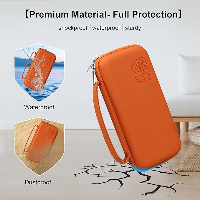 Elonbo Carrying Case for Texas Instruments TI-84 Plus CE/TI-84 Evo/TI-84 Plus/TI-83 Plus/TI-83 Plus CE Color Graphing Calculator, Extra Mesh Pocket Fits Charging Cable Charger Manual, Orange
