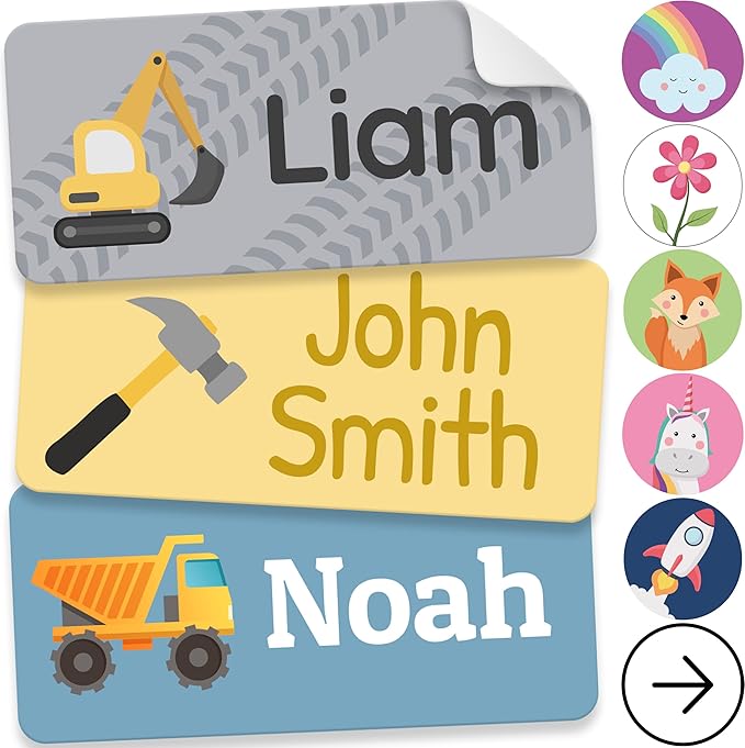 Personalized Name Labels for Kids (210 Labels) - Durable & Waterproof Custom Name Stickers for Clothing Tags, School Supplies, Camp & Daycare - Heavy Duty (1.2”x0.5”)